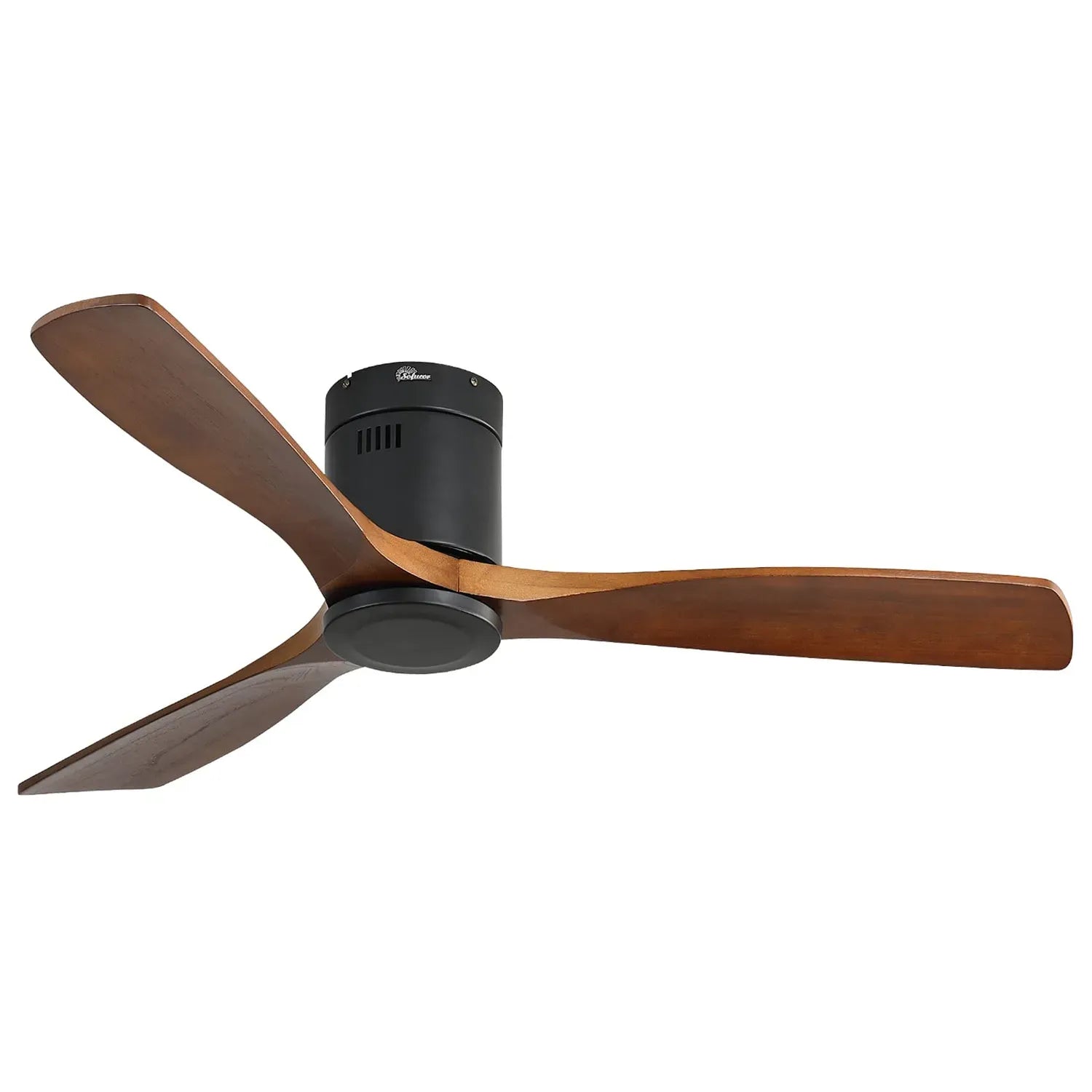 Ventilador de techo 52″ empotrado - Sin luz, acero y madera