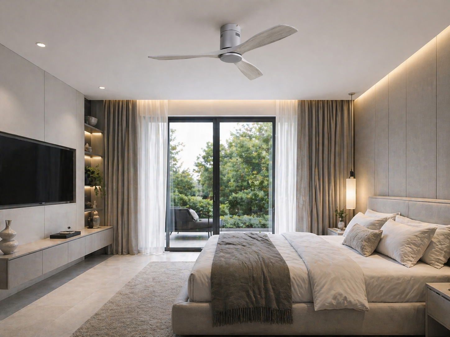 Calanque | Ventilador de diseño LED mando a distancia 132 cm