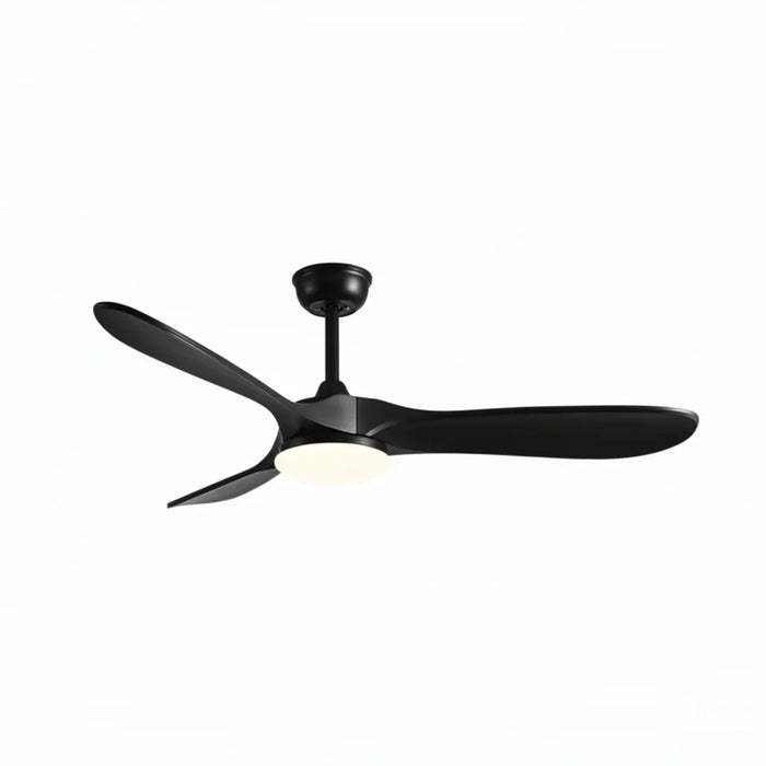 Borée | Ventilador vintage negro y madera negra, LED