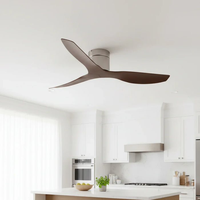 Verso | Ventilador ultra plano plata y madera oscura