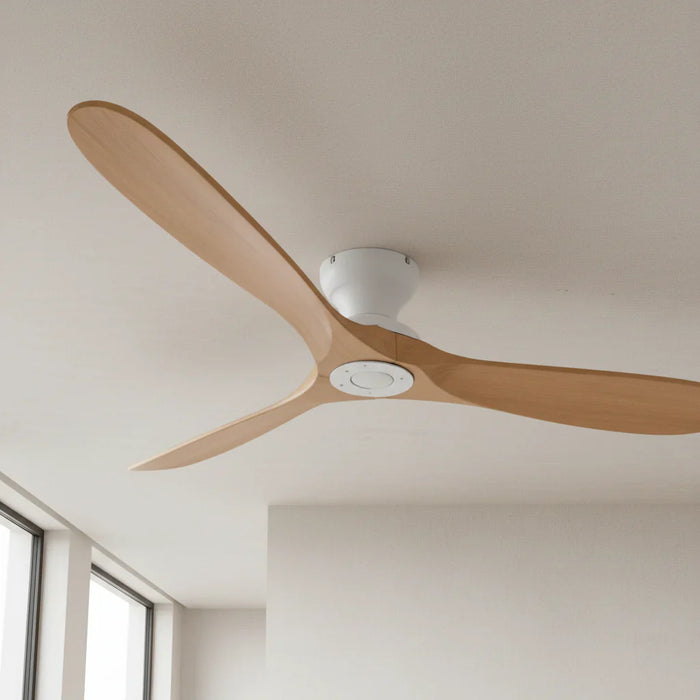 Bjorn | Ventilador de madera maciza natural y blanco