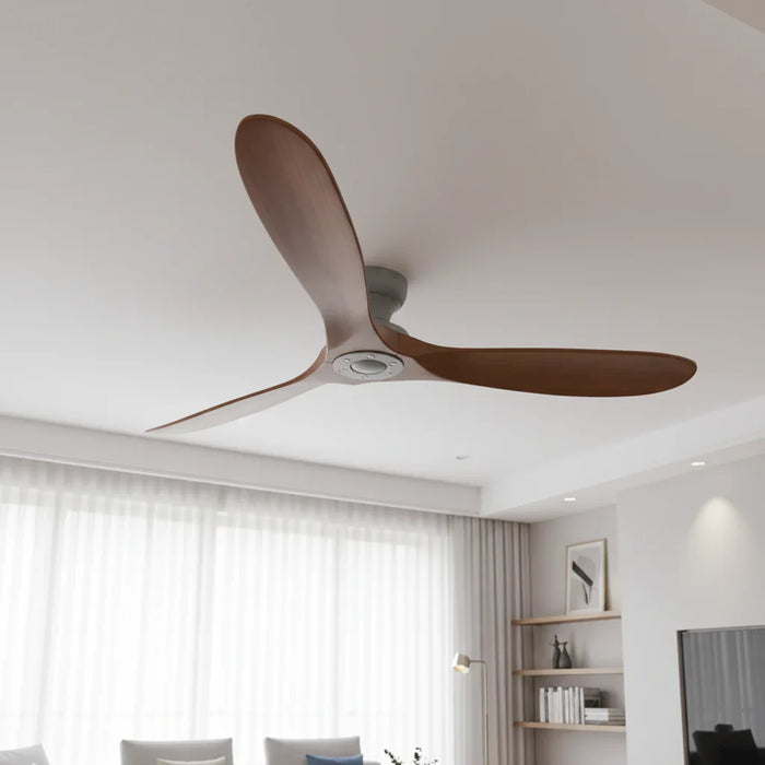 Skadi | Ventilador de madera maciza oscura y gris