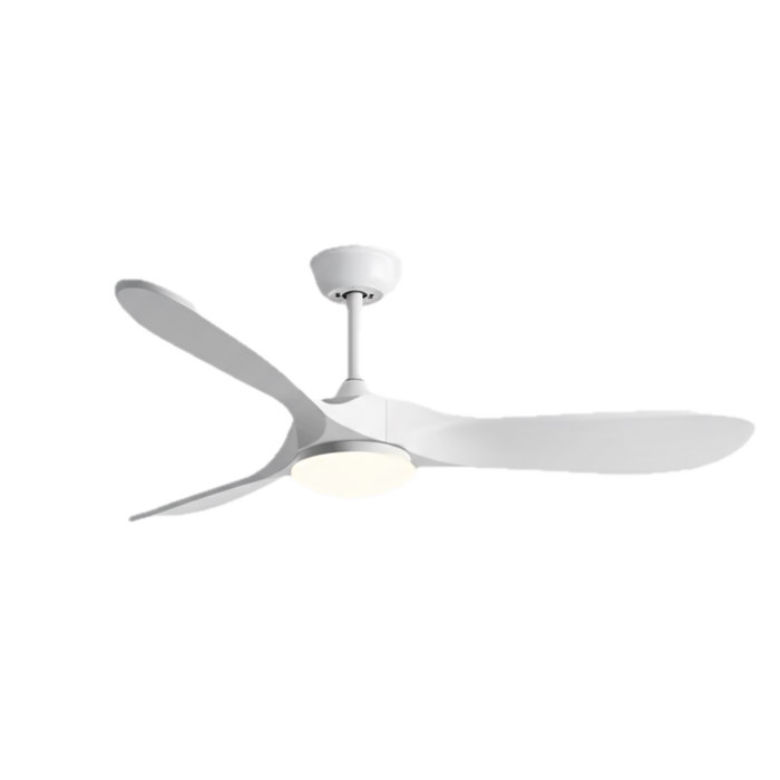 Brise | Ventilador vintage blanco y madera blanca, LED