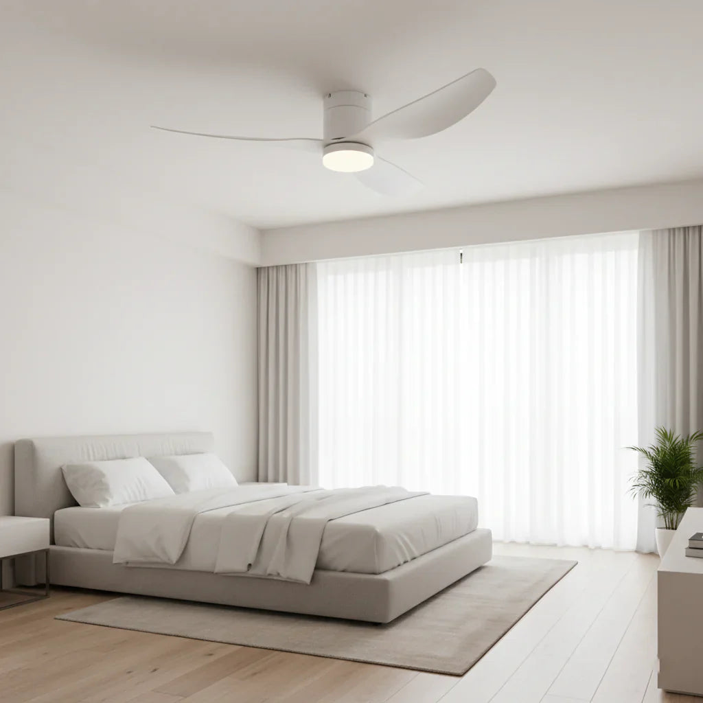 Vega | Ventilador LED integrada blanco y ABS blanco